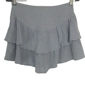 Alter'd State Mini Skirt Size XS Light Blue Linen Rayon Blend Coquette Dainty